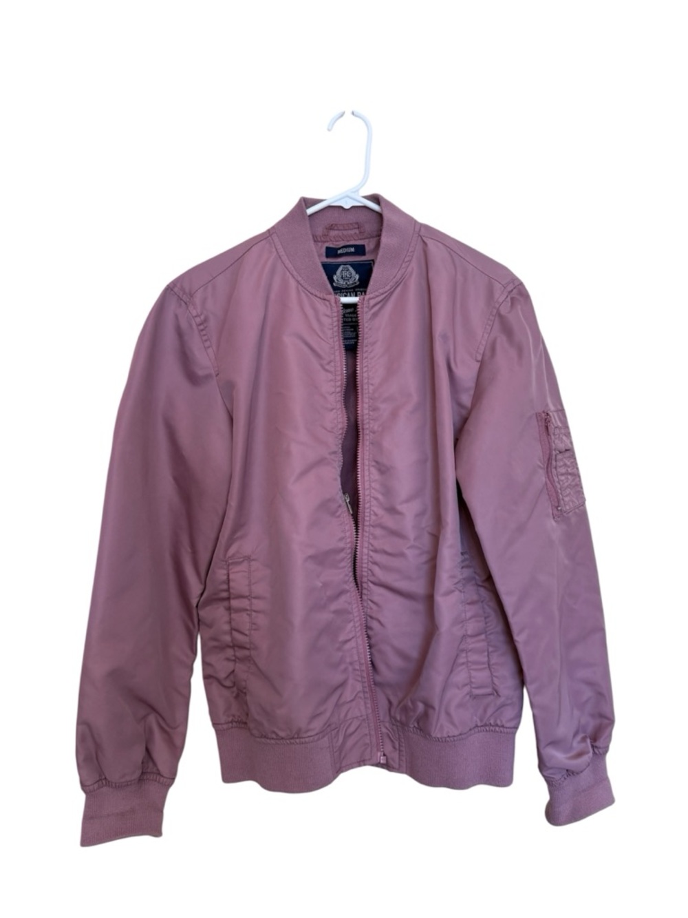 American Rag Dusty Mauve Satin-Lined Bomber Jacket